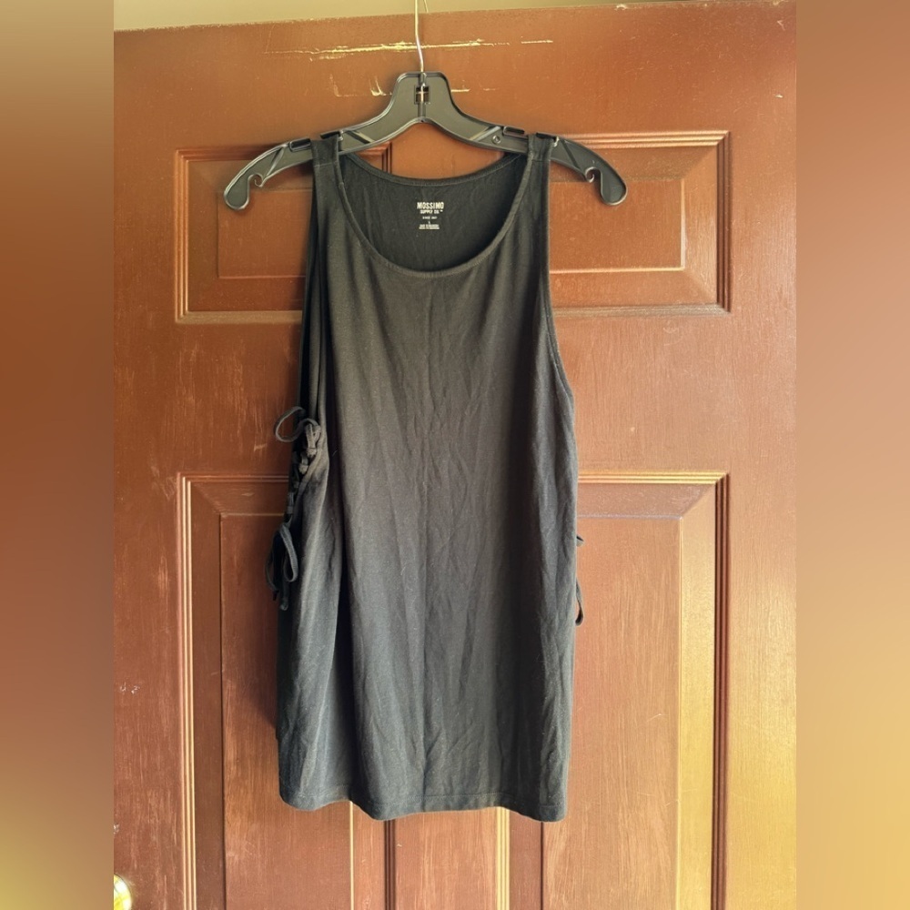 Mossimo Tank with Side Ties Black Size Large